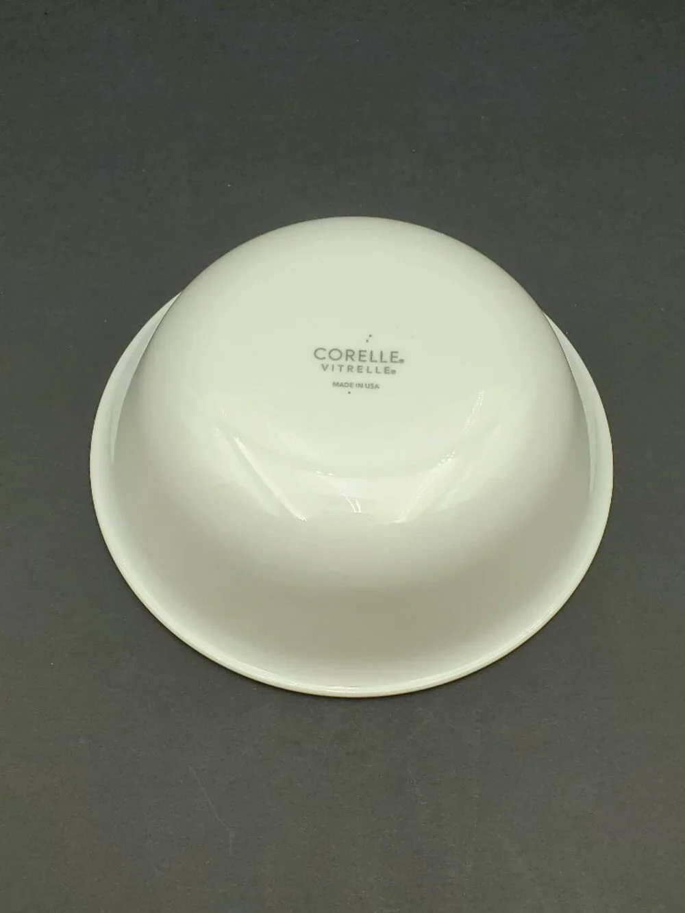 Corelle Penelope Soup Bowls Corning White Cereal Bowls with Dark Green Edge